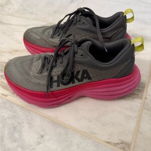Hoka Women's Gray and Pink Sneakers